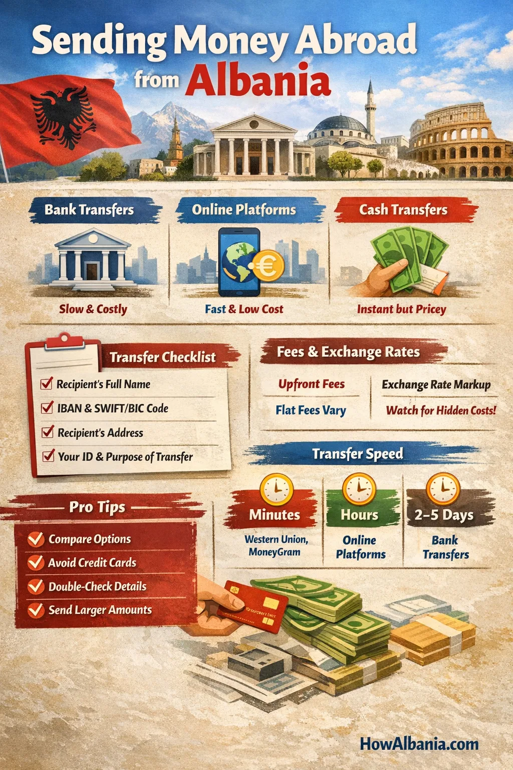How To Transfer Money Internationally From Albania Infographic