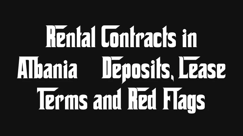 Rental Contracts In Albania Deposits Lease Terms And Red Flags